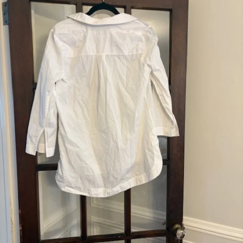 Vineyard Vines White 3/4 Sleeves Blouse, Size Medium - Picture 4 of 5